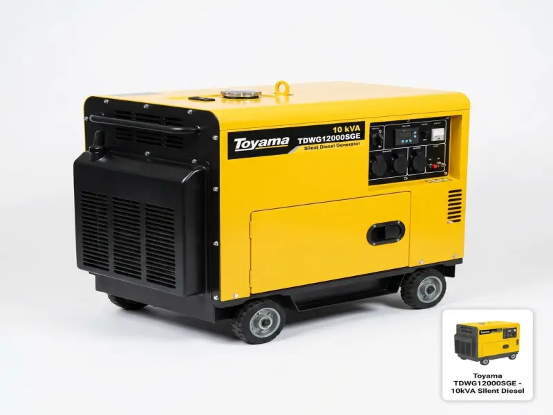 Gerador cabinado diesel Toyama TDWG12000SGE 10kVA silenciado refrigerado a água